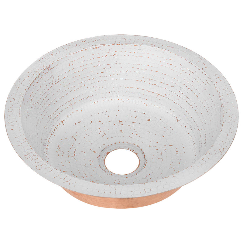 14" Round Hammered Copper Bar Sink