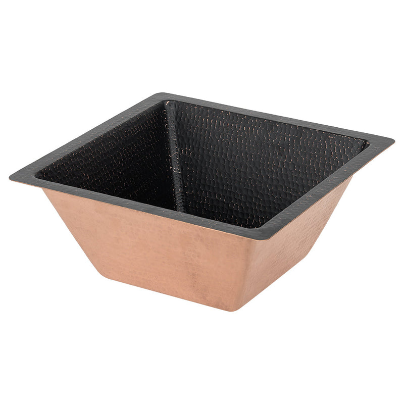 15" Square Hammered Copper Bar/Prep Sink