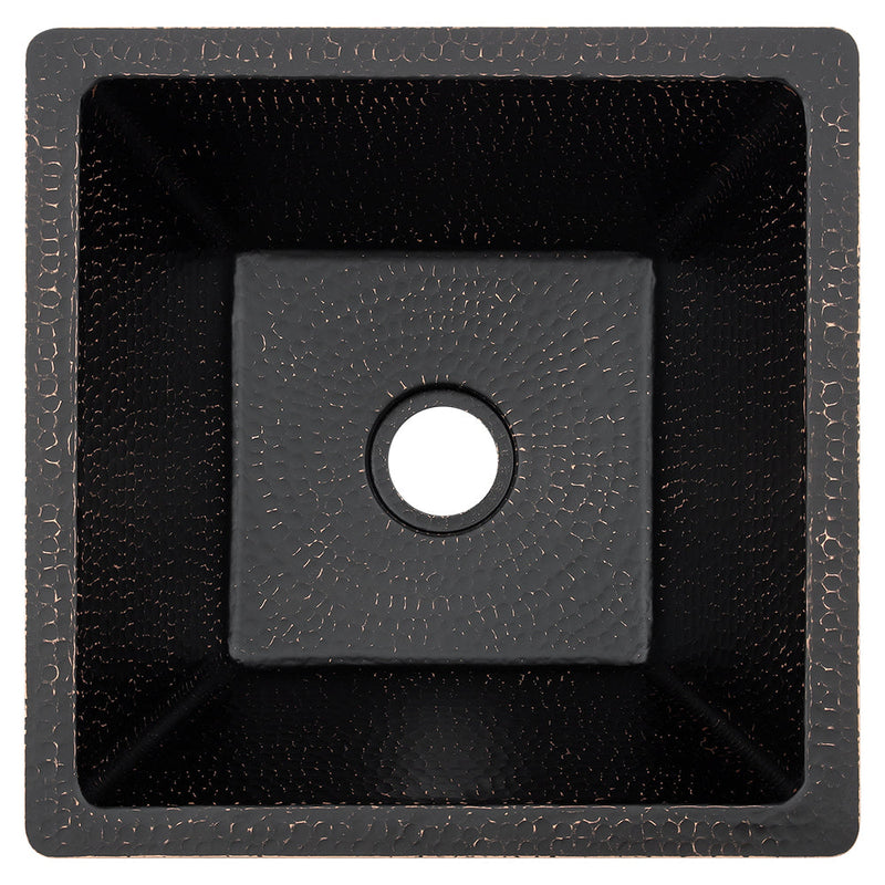 15" Square Hammered Copper Bar/Prep Sink