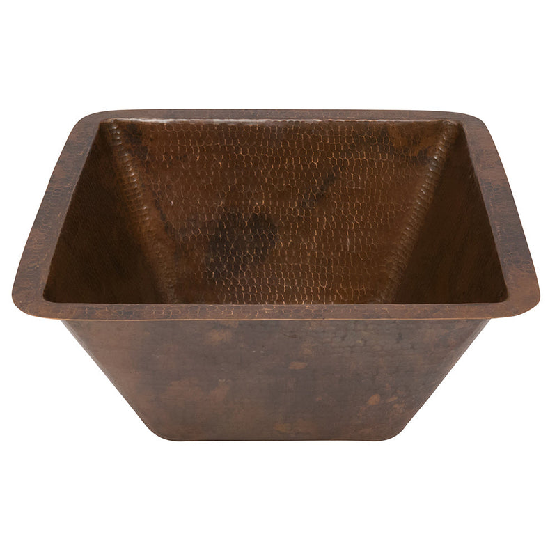 15" Square Hammered Copper Bar/Prep Sink