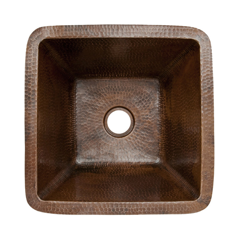15" Square Hammered Copper Bar/Prep Sink