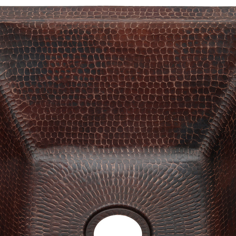 15" Square Hammered Copper Bar/Prep Sink