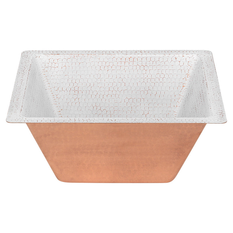 15" Square Hammered Copper Bar/Prep Sink