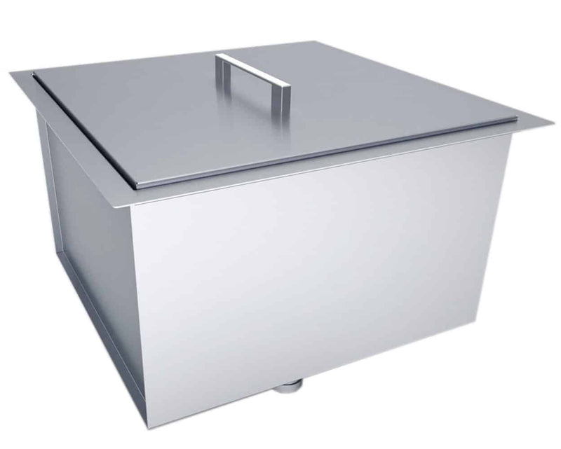 Over/Under 20" x 12" Height Single Basin Sink w/Lid, (1) Sink Drains
