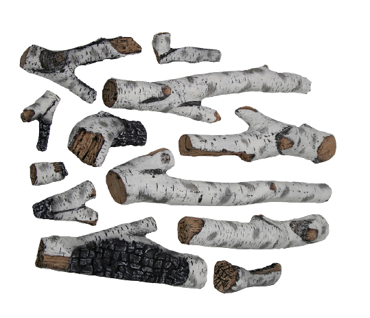 12 Piece Large BIRCH Log Set - for TRD 38" 44" 48", TRUVIEW XL, TRUVIEW XT, DEEP XT, and SYM XT Series