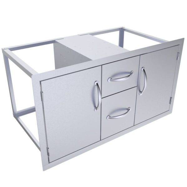 42" Classic Series Flush Style Double Drawer & Door Combo