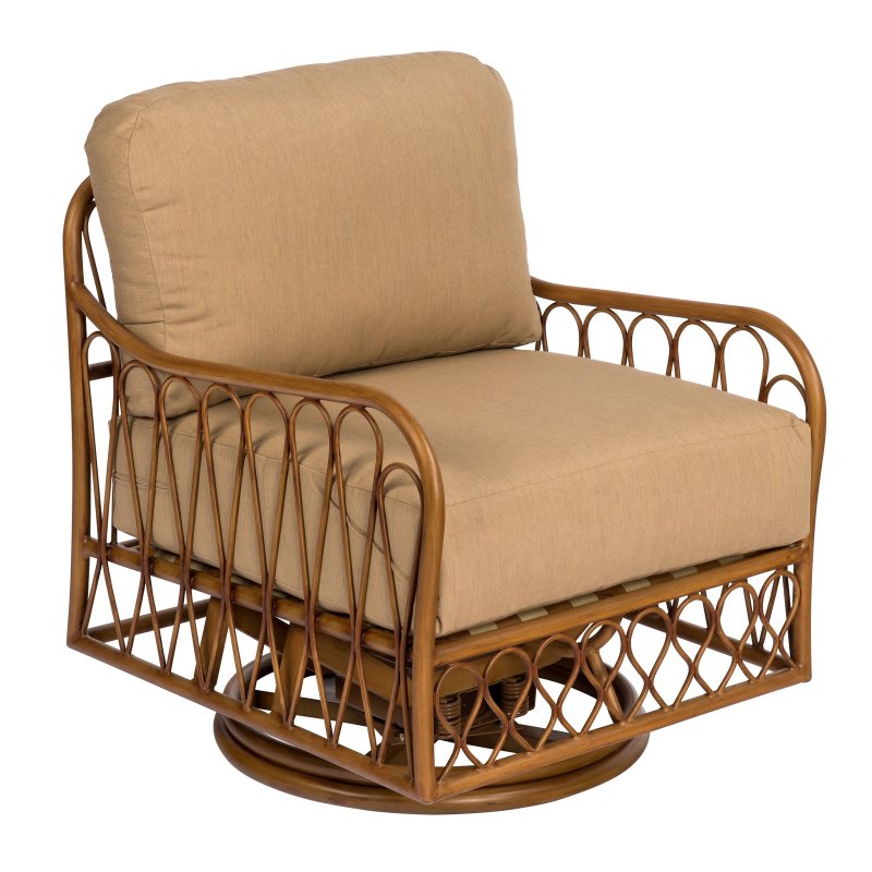 Cane Swivel Rocking Lounge Chair