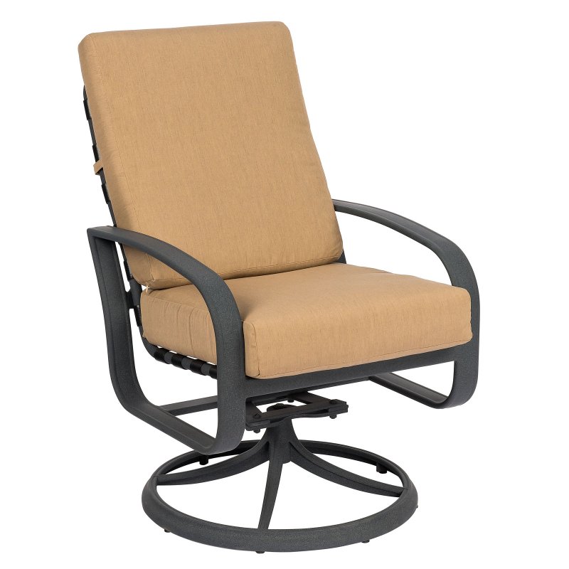 Cayman Swivel Rocking Dining Arm Chair Isle Cushion