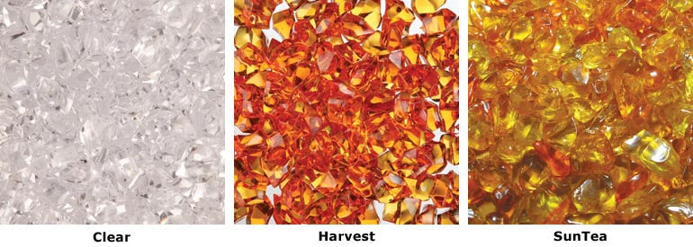 EMBER MEDIA: 3 Colors of decorative media, Clear, Suntea, Harvest Moon