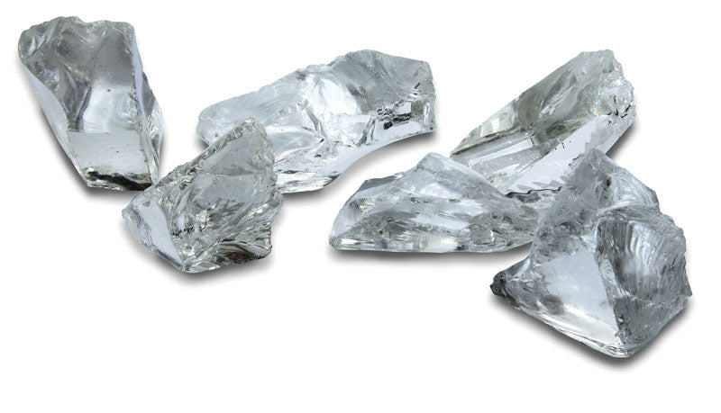 6 mini clear glass nuggets