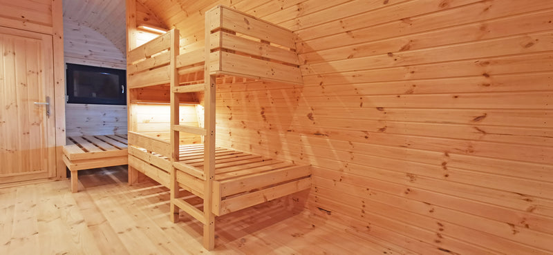 The Escape Vessel – 3.0m x 5.9m Luxury Insulated Camping Pod with Bath + Kitchen