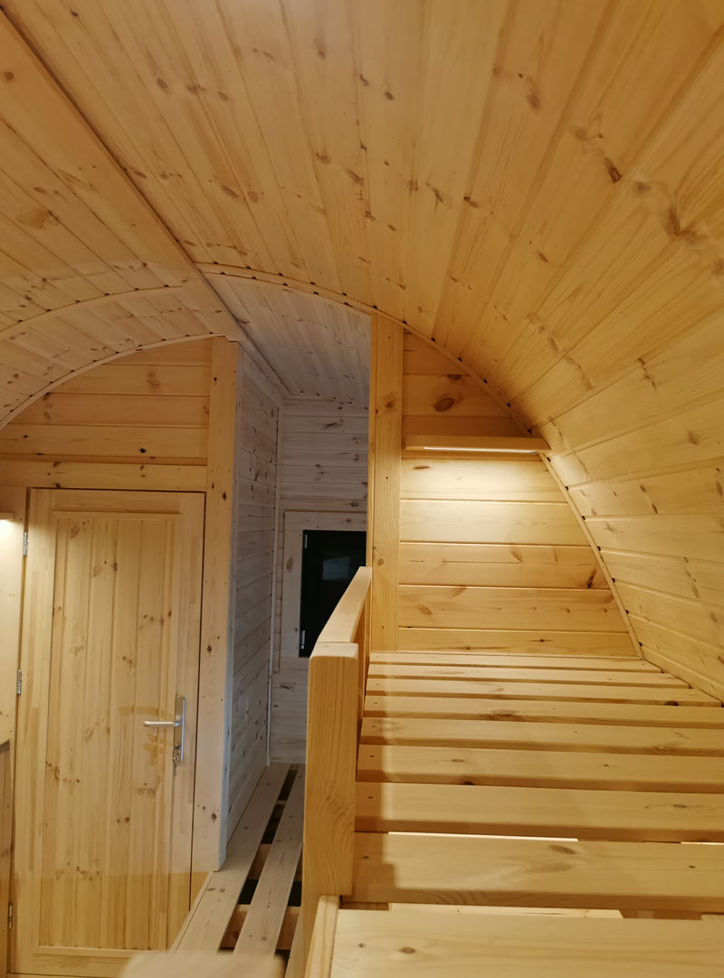 The Escape Vessel – 3.0m x 5.9m Luxury Insulated Camping Pod with Bath + Kitchen