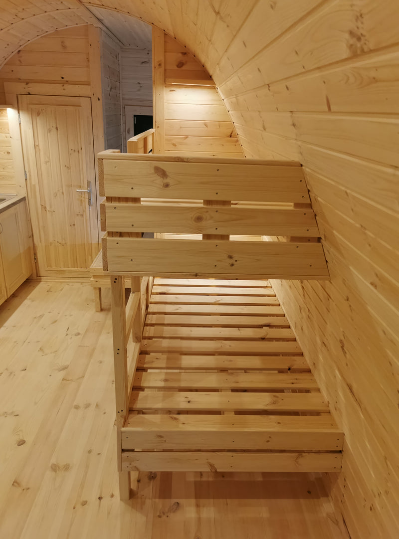 The Escape Vessel – 3.0m x 5.9m Luxury Insulated Camping Pod with Bath + Kitchen