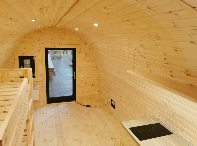 The Escape Vessel – 3.0m x 5.9m Luxury Insulated Camping Pod with Bath + Kitchen