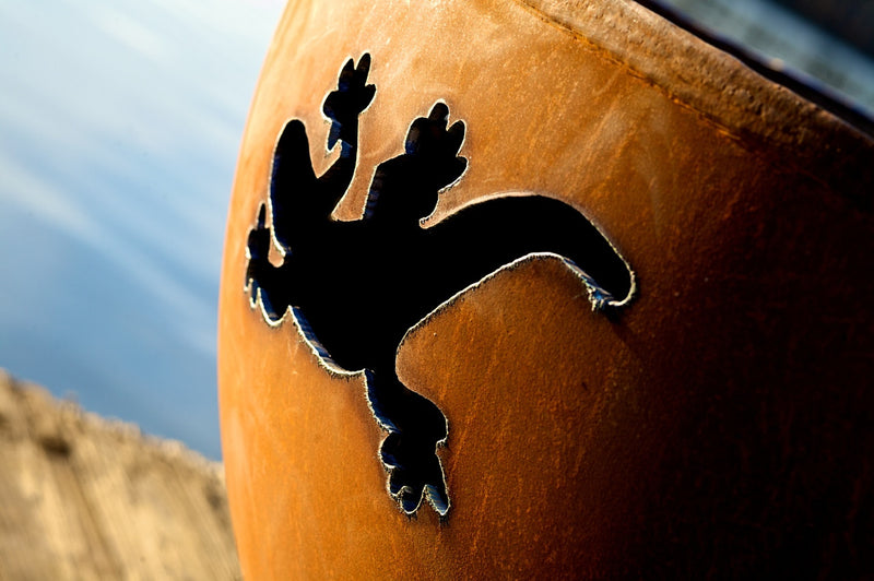 Kokopelli Lizard Steel Fire Pit