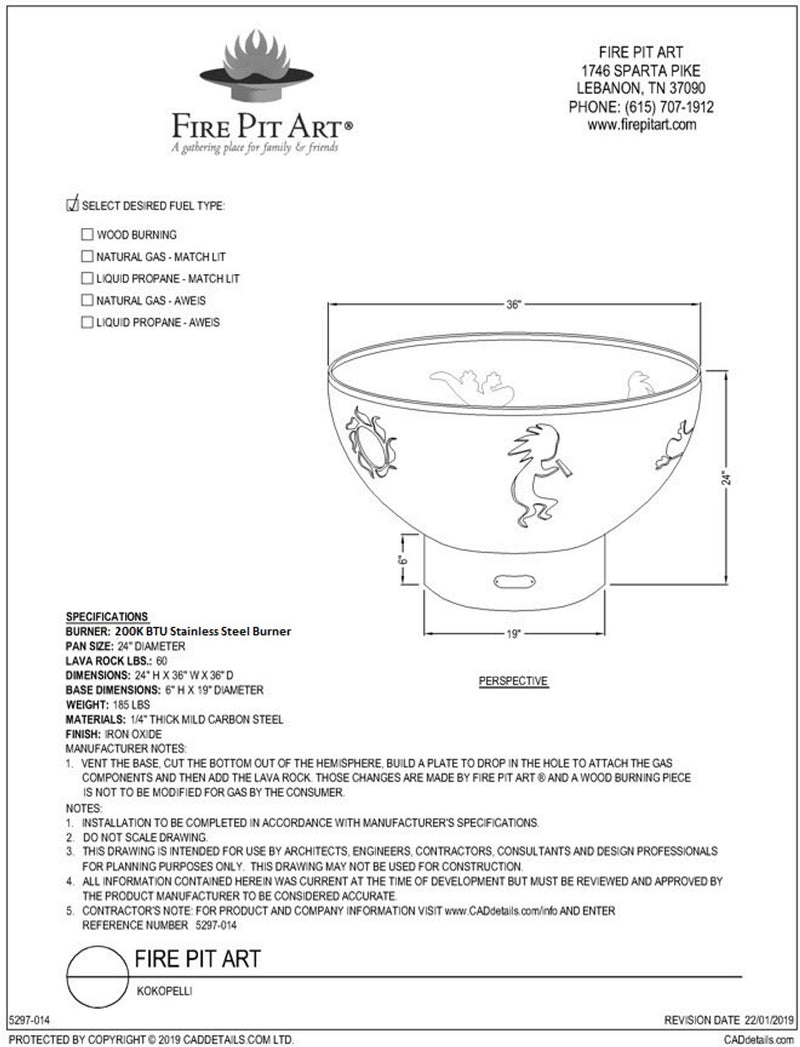 Kokopelli Lizard Steel Fire Pit