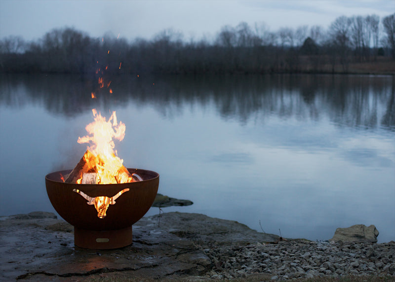 Longhorn steel fire pit