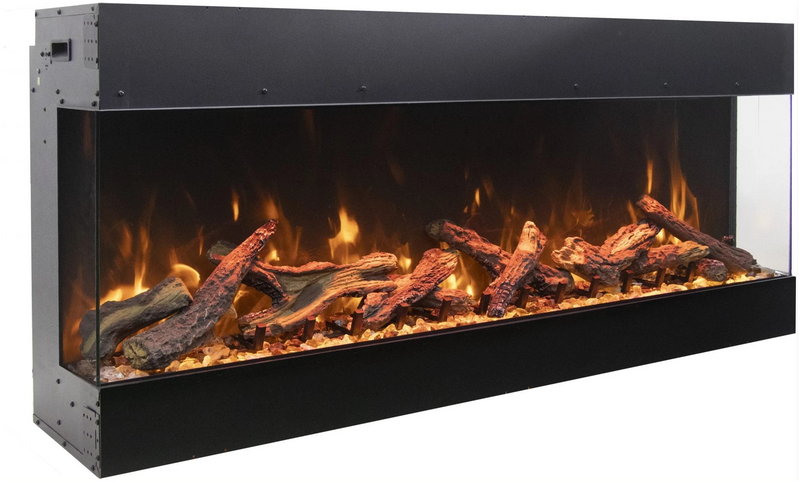 Tru View Bespoke – 45″ Indoor / Outdoor, WiFi Enabled, Bluetooth Capable 3 Sided Fireplace – Featuring a Glass Viewing Height of 20″