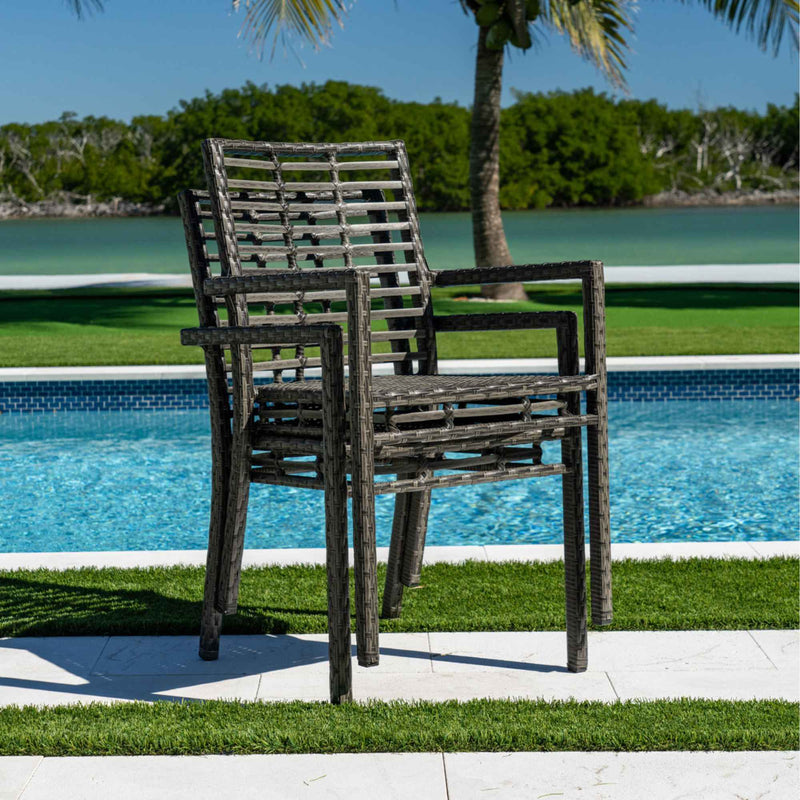 Panama Jack Graphite Set of 2 Stackable Armchairs