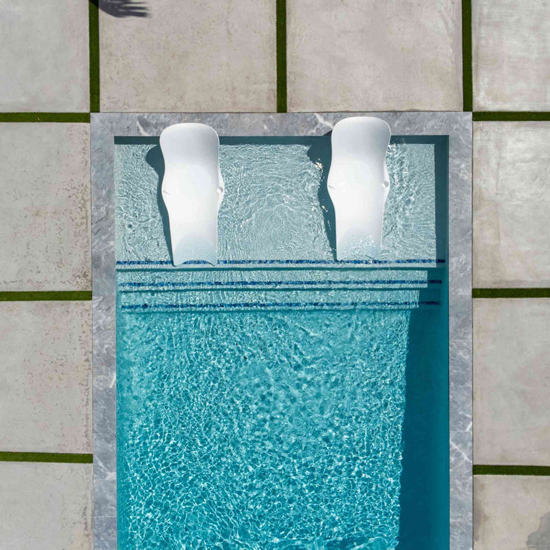 Panama Jack Set of 2 Wave In-Pool Chaise Lounger with End Table