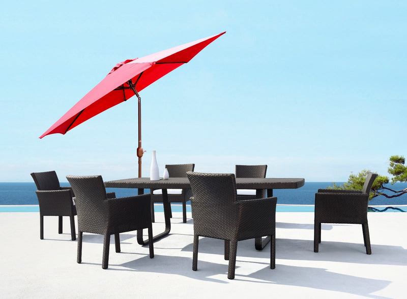 Panama Jack Red 9 Ft Alum Patio Umbrella W/Crank