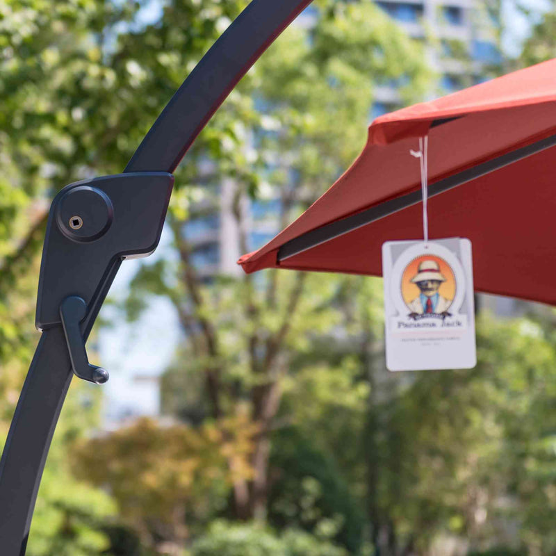 Panama Jack 11.5 Ft Cantilever Sunbrella Shale 360 Umbrella w/Movable Base