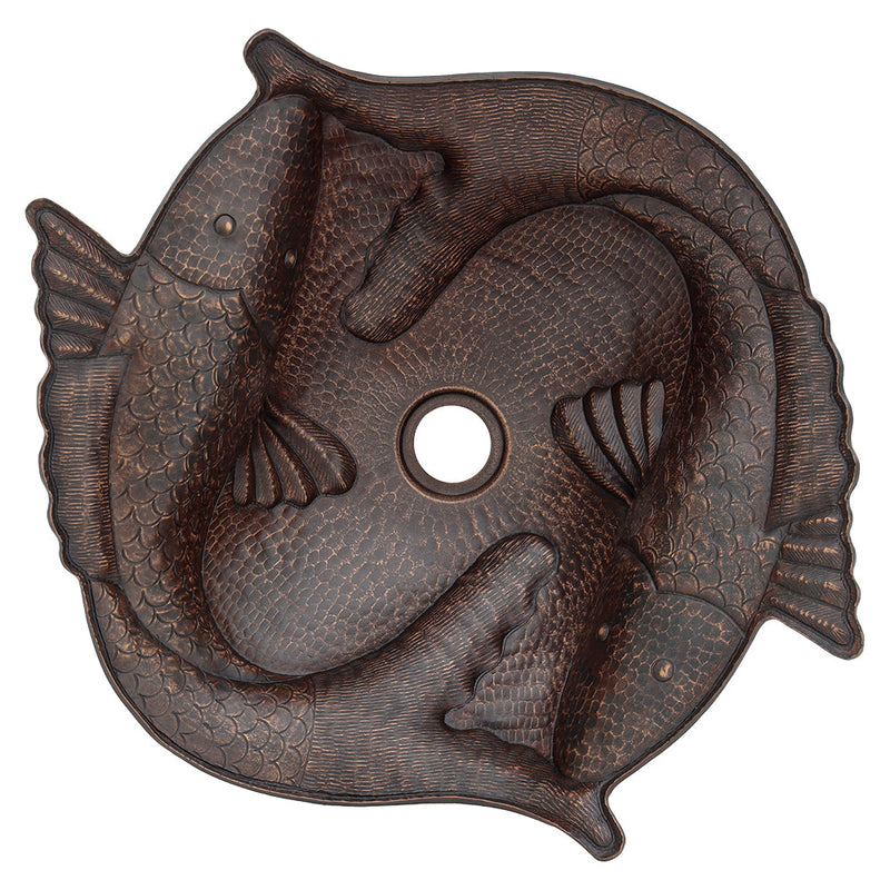 Two Fish Vessel Hammered Copper Sink