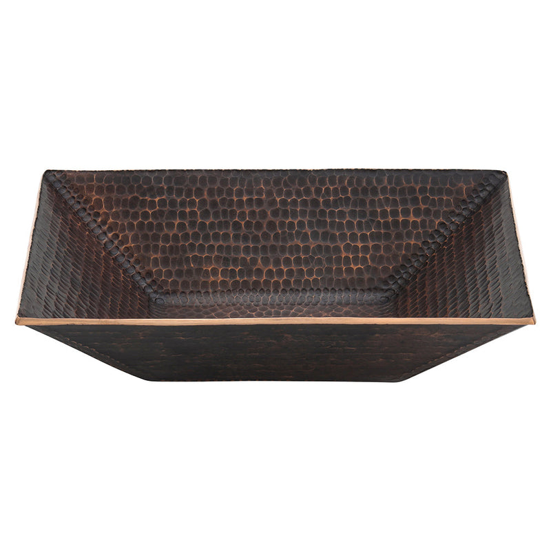 17" Modern Rectangle Hand Forged Old World Copper Premium Vessel Sink