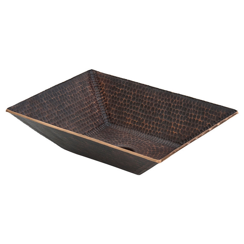 17" Modern Rectangle Hand Forged Old World Copper Premium Vessel Sink