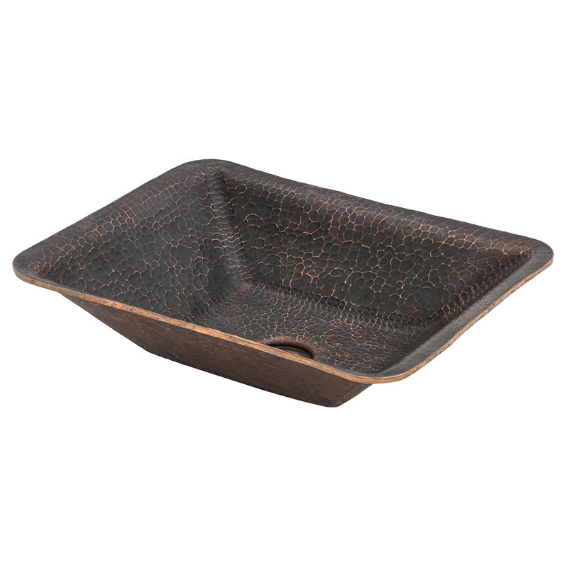 17" Rectangle Hand Forged Old World Copper Premium Vessel Sink