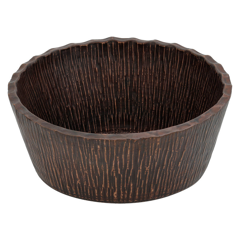 14.5" Round Forest Hammered Copper Premium Vessel Sink