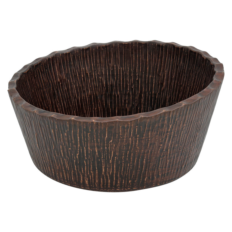 14.5" Round Forest Hammered Copper Premium Vessel Sink