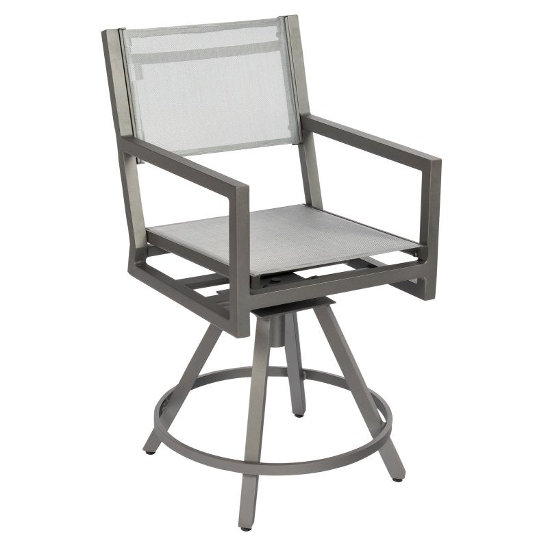 Palm Sling Swivel Counter Stool with Arms Coast Sling