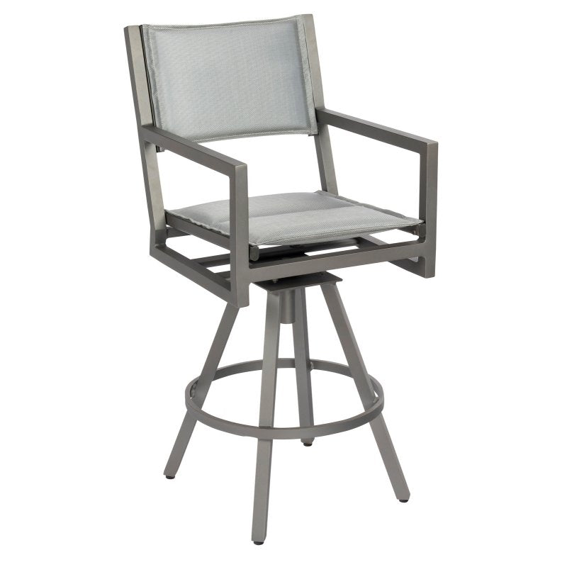 Palm Padded Sling Swivel Bar Stool with Arms Coast Padded Sling