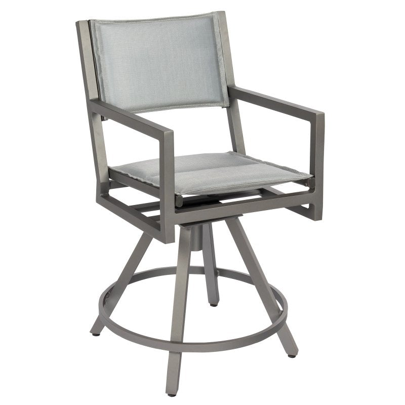 Palm Padded Sling Swivel Counter Stool with Arms Coast Padded Sling