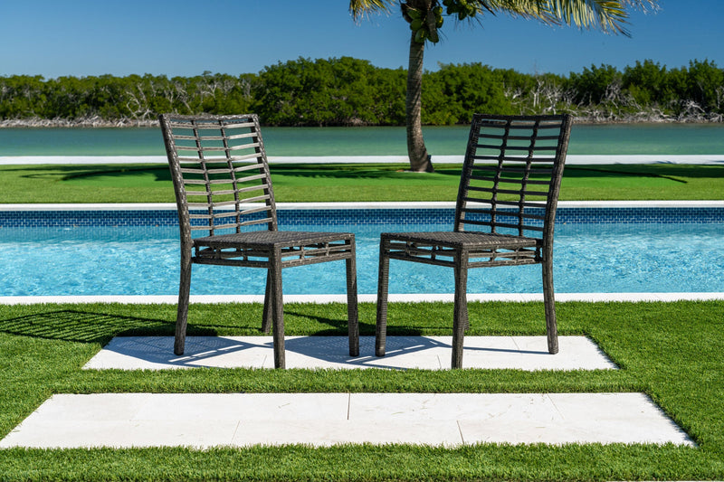 Panama Jack Graphite Set of 2 Stackable Side Chairs