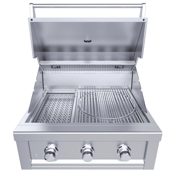 Ruby 30" 3 Burner Pro-Sear w/LED Lights, High Heat Searing Grate
