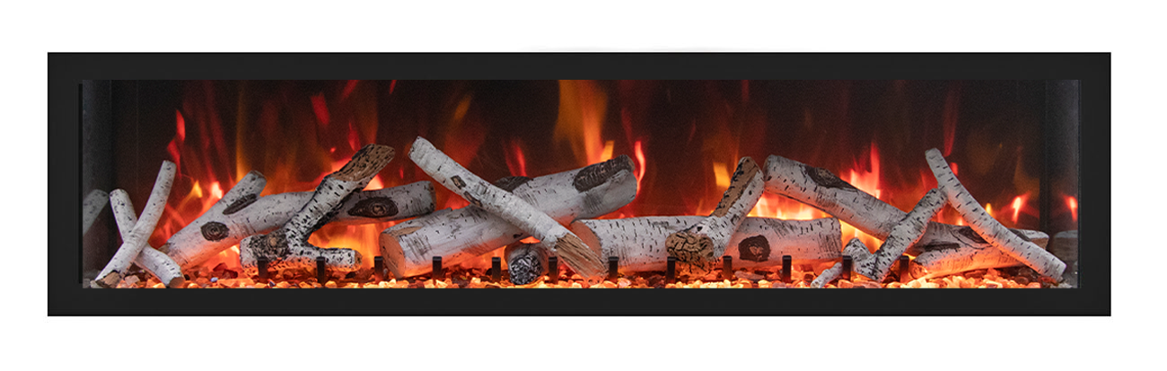 Tall Indoor or Outdoor Electric Built-in only with black steel surround