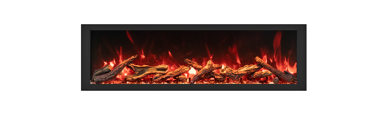 Tall Indoor or Outdoor Electric Built-in only with black steel surround