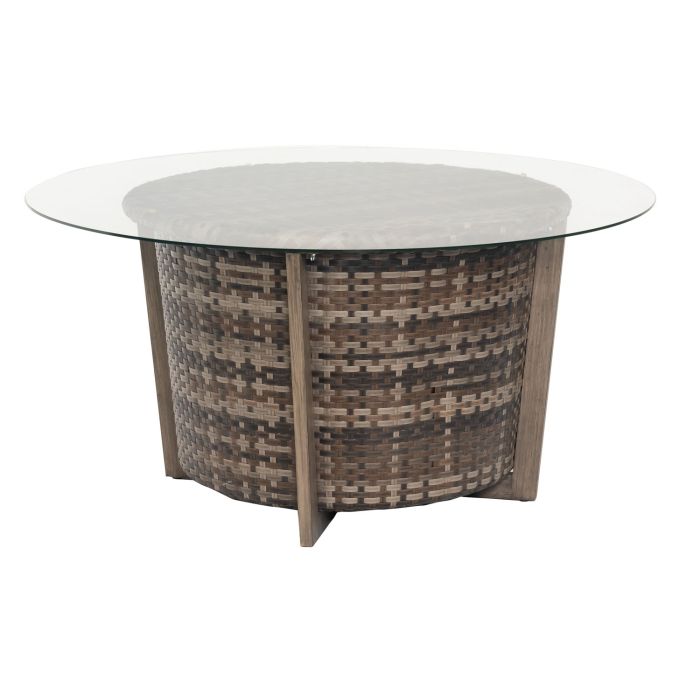 Reunion Chat Height Coffee Table with 48" Round Glass Top