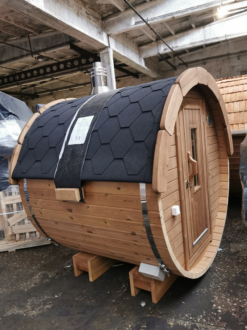 The Flame Seed Sauna – 5.6 ft x 6.5 ft Thermo Wood Barrel