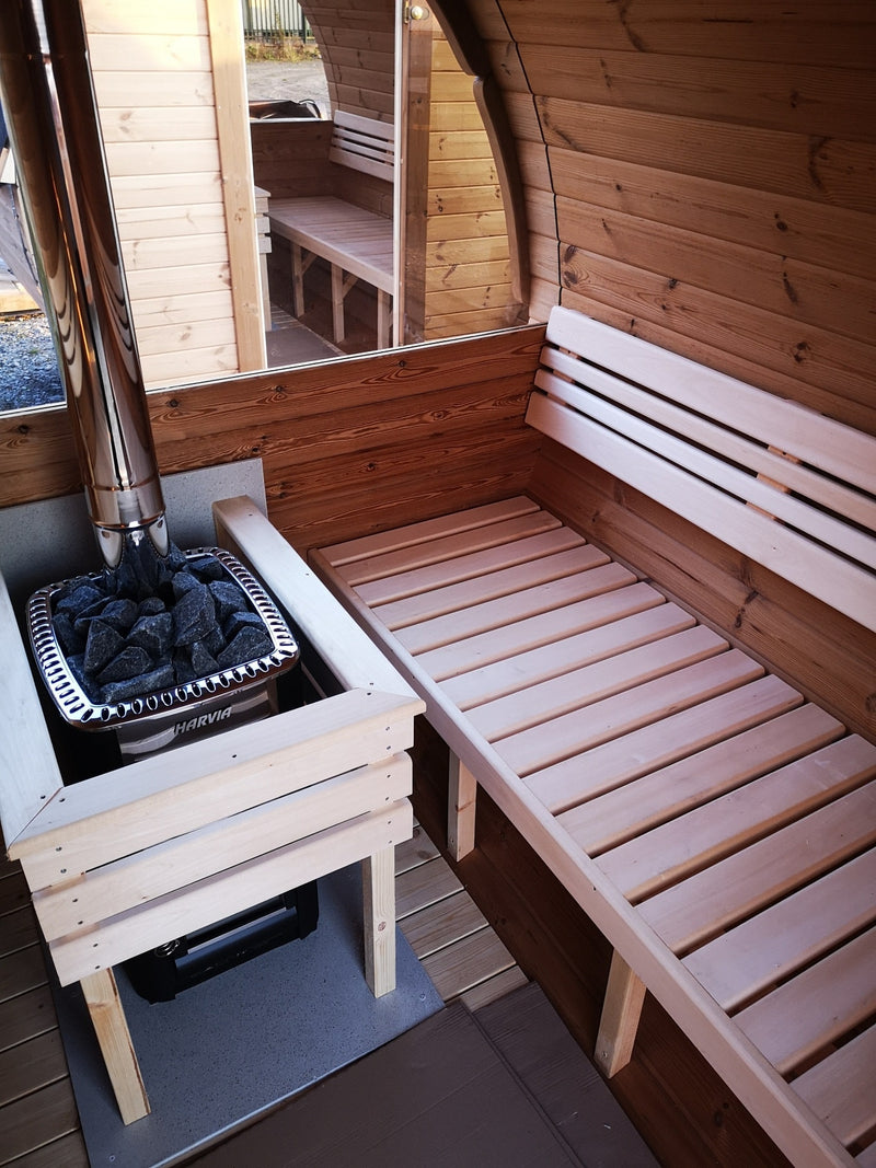 The Blaze Capsule – Luxury 6-Person Thermowood Barrel Sauna