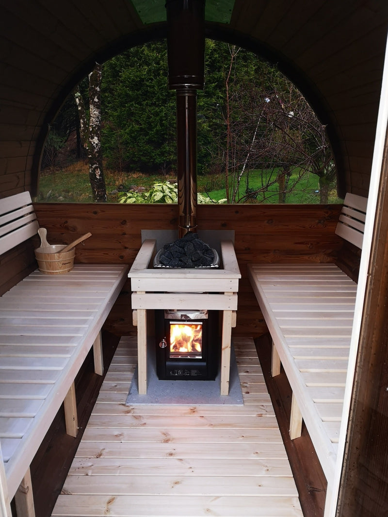 The Blaze Capsule – Luxury 6-Person Thermowood Barrel Sauna