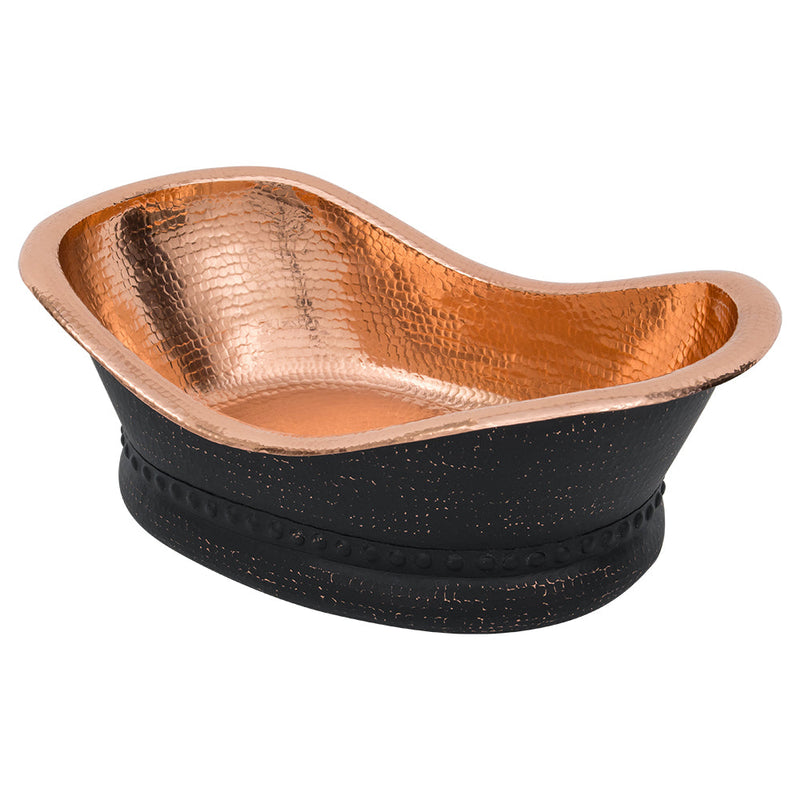 20" Bath Tub Vessel Hammered Copper Sink