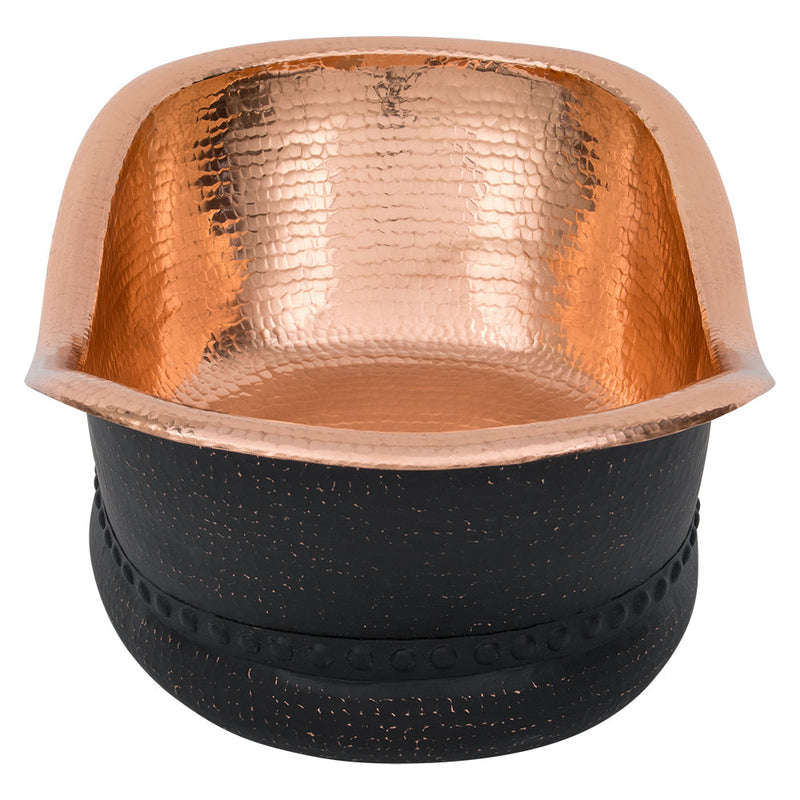 20" Bath Tub Vessel Hammered Copper Sink