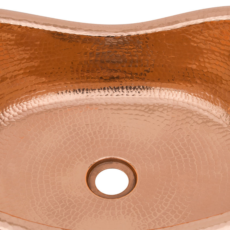 20" Bath Tub Vessel Hammered Copper Sink