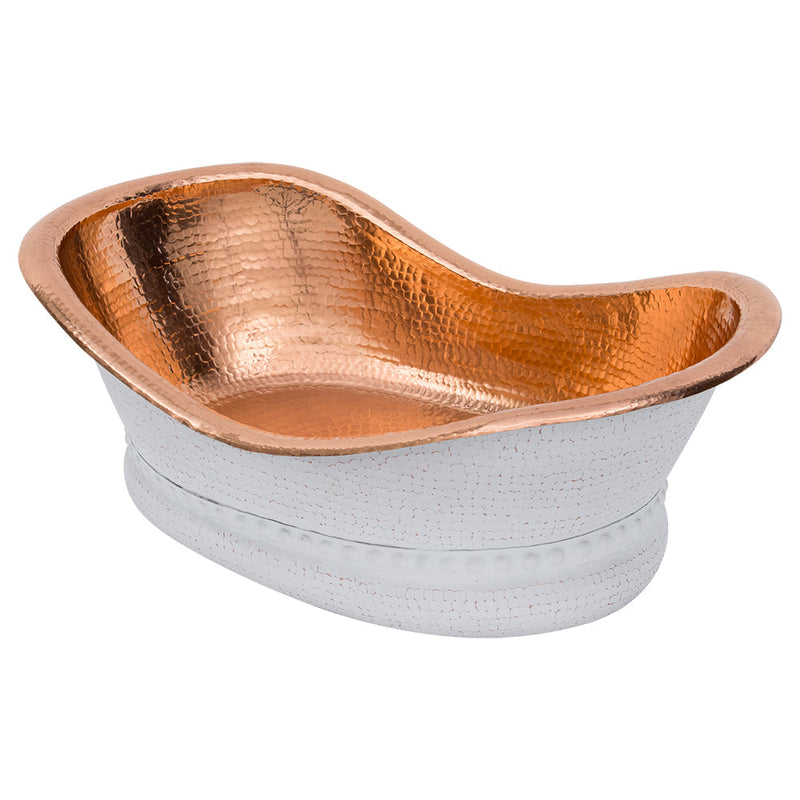 20" Bath Tub Vessel Hammered Copper Sink