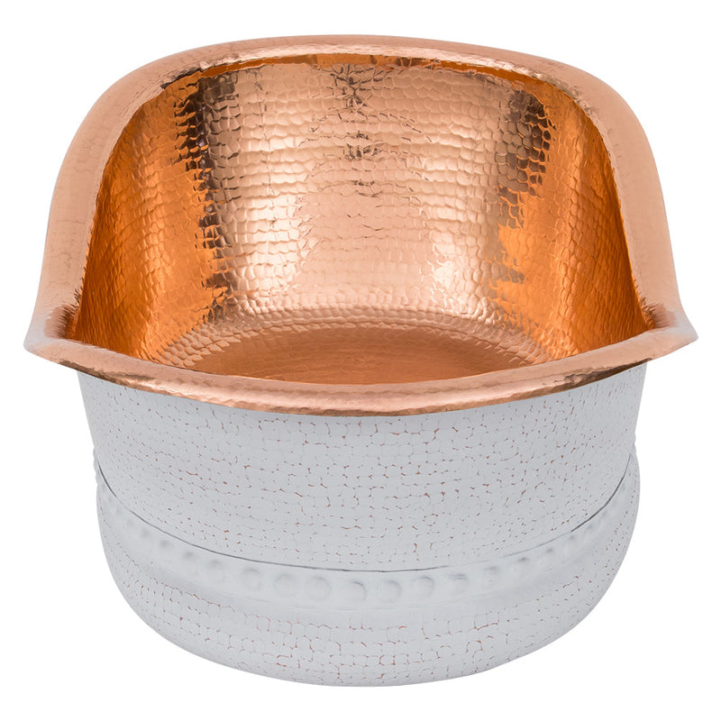 20" Bath Tub Vessel Hammered Copper Sink