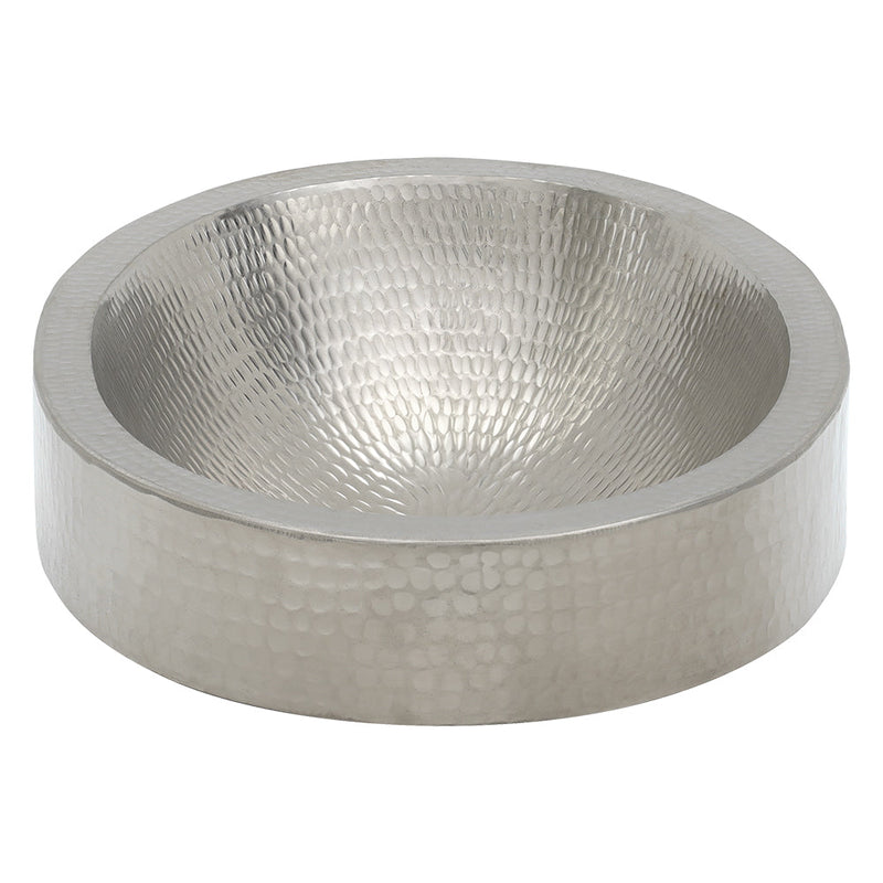 17" Compact Oval Skirted Vessel Hammered Copper Sink