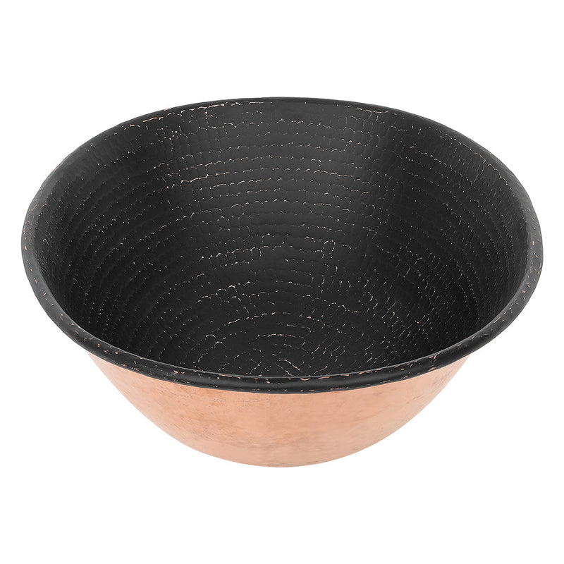 17" Oval Wired Rim Vessel Hammered Copper Sink